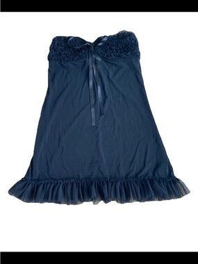 Vintage Fredericks Of Hollywood Lingerie BabyDoll Black Nighty Ruffle Trim Small